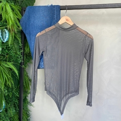 BODY TULE LISO CINZA - comprar online