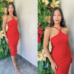 VESTIDO ALÇA CAVADA ARRASTAO-