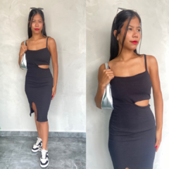 VESTIDO MID ALÇA RECORTES- - Gringa Store