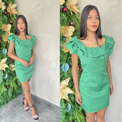 VESTIDO BABADO ALFAIATARIA CURTO- - Gringa Store