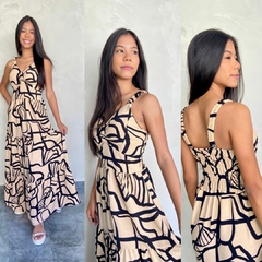 VESTIDO LONGO ALÇA ESTAMPAS- - comprar online