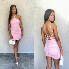 VESTIDO SUPLEX CURTO AMARRAÇAO NAS COSTAS-