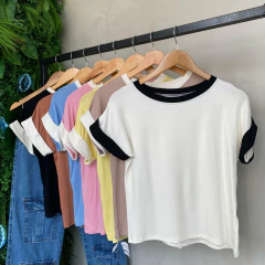 BLUSA MALHA DETALHE MANGA- na internet