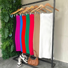 VESTIDO ANA RUGA FENDA CORES-