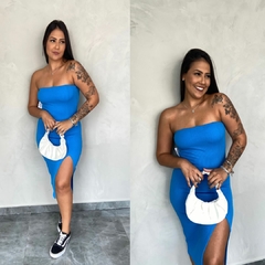 VESTIDO ANA RUGA FENDA CORES- - comprar online