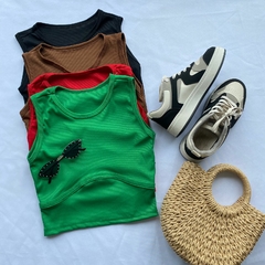 Imagem do CROPED EM RIBANA REGATA DETALHE COSTURA BARRIGA-