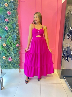 VESTIDO ALÇA BOTOES LISO
