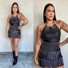 VESTIDO STRASS FRANJAS- - Gringa Store
