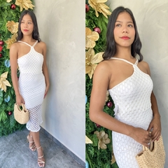 VESTIDO ALÇA CAVADA ARRASTAO- - loja online