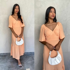 VESTIDO LONGO DECOTE MANQUINHA- - comprar online