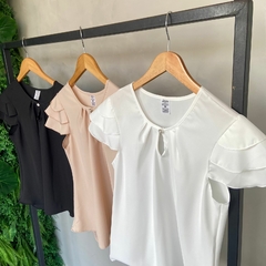 BLUSA MANGA BABADO CREPE- na internet