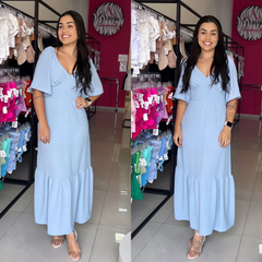 VESTIDO LONGO DECOTE MANQUINHA- - comprar online