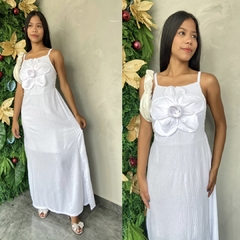 VESTIDO LONGO DUNA FLOR BRILHO- - Gringa Store