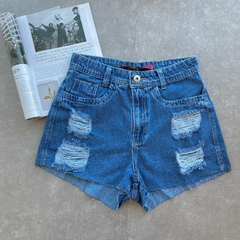 SHORT JEANS MAIS ESCURO DESTROYED- na internet