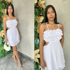 VESTIDO RECORTE, BABADO BUSTO- - comprar online