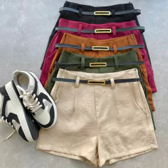 SHORT LINHO COM CINTO - Gringa Store