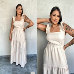 VESTIDO LONGO ALÇA TEXTURIZADO-