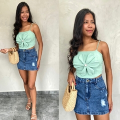 CROPED CREPE BOJO FLOR - na internet