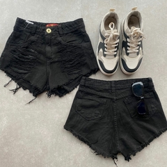SHORT JEANS DESTROYED BLACK- na internet