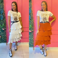 SAIA MIDI 3 MARIAS PLISSADA - Gringa Store