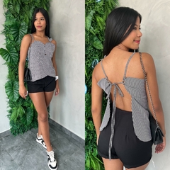 BLUSA ALÇA LISTRA AMARRAÇAO COSTAS na internet