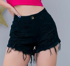 SHORT JEANS DESTROYED BLACK- - comprar online