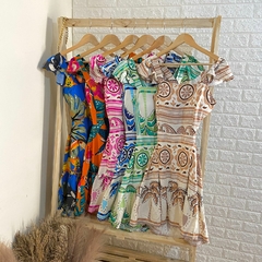 VESTIDO FLORAL VISCOSE AMARRAÇAO