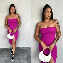VESTIDO ANA RUGA FENDA CORES- - loja online