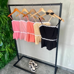 BLUSA CREPE ALÇA DETALHES COSTURA- - Gringa Store