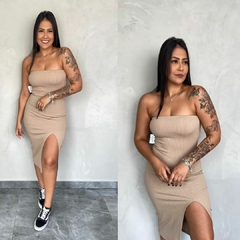 VESTIDO ANA RUGA FENDA CORES- na internet