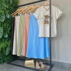 SAIA LONGA EM CETIM PREMIUM- - Gringa Store
