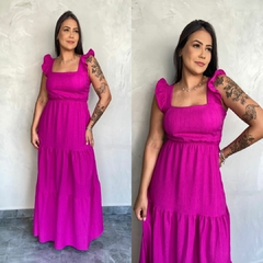 VESTIDO LONGO ALÇA TEXTURIZADO- na internet