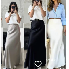 SAIA LONGA ACETINADA IMPORTADA- - Gringa Store