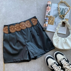 SHORT COURO FAKE CINTO BOHO- - comprar online