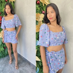 CONJUNTO CROPED E SHORT SAIA FLORIDO- - comprar online