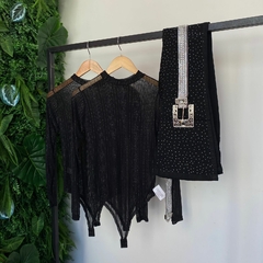BODY TULE MANGA LONGA FIO LUREX