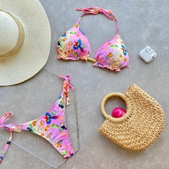 CONJUNTO BIQUINI ESTAMPA TROPICAL DETALHE BUSTO--