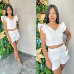 CONJUNTO ALFAIATARIA CROPED E SHORT- - Gringa Store