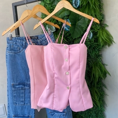 BLUSA ALÇA BOTOES ALFAIATARIA- - Gringa Store