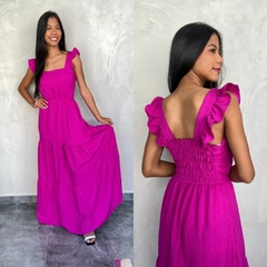 VESTIDO LONGO ALÇA TEXTURIZADO- na internet