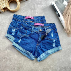 SHORT JEANS BARRA DESFIADO RASGADINHO- - comprar online