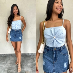 CROPED CREPE BOJO FLOR - - loja online