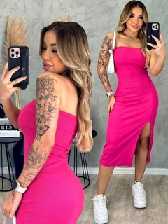 VESTIDO ANA RUGA FENDA CORES- - comprar online