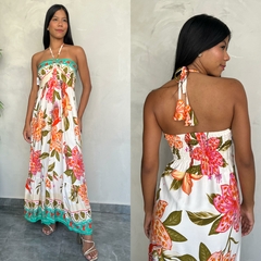 VESTIDO LONGO AMARRAÇAO MARRANT FLORAL- - loja online