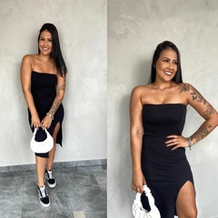 VESTIDO ANA RUGA FENDA CORES- na internet