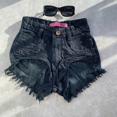 SHORT JEANS BLACK ENRUGADINHO- - loja online