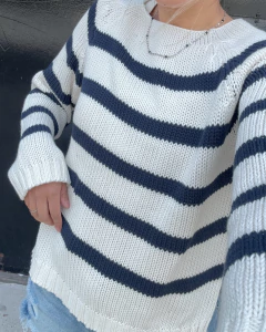 Sweater Catia raya azul - Passiones.byAndre