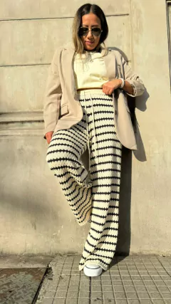 Wide Leg HANOI tejido rayas crudo en internet