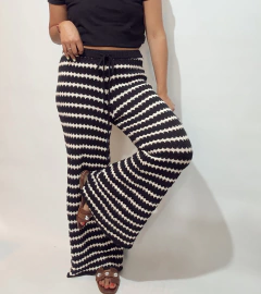 Wide Leg HANOI tejido - Rayas Negro - tienda online