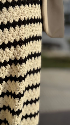 Wide Leg HANOI tejido rayas crudo